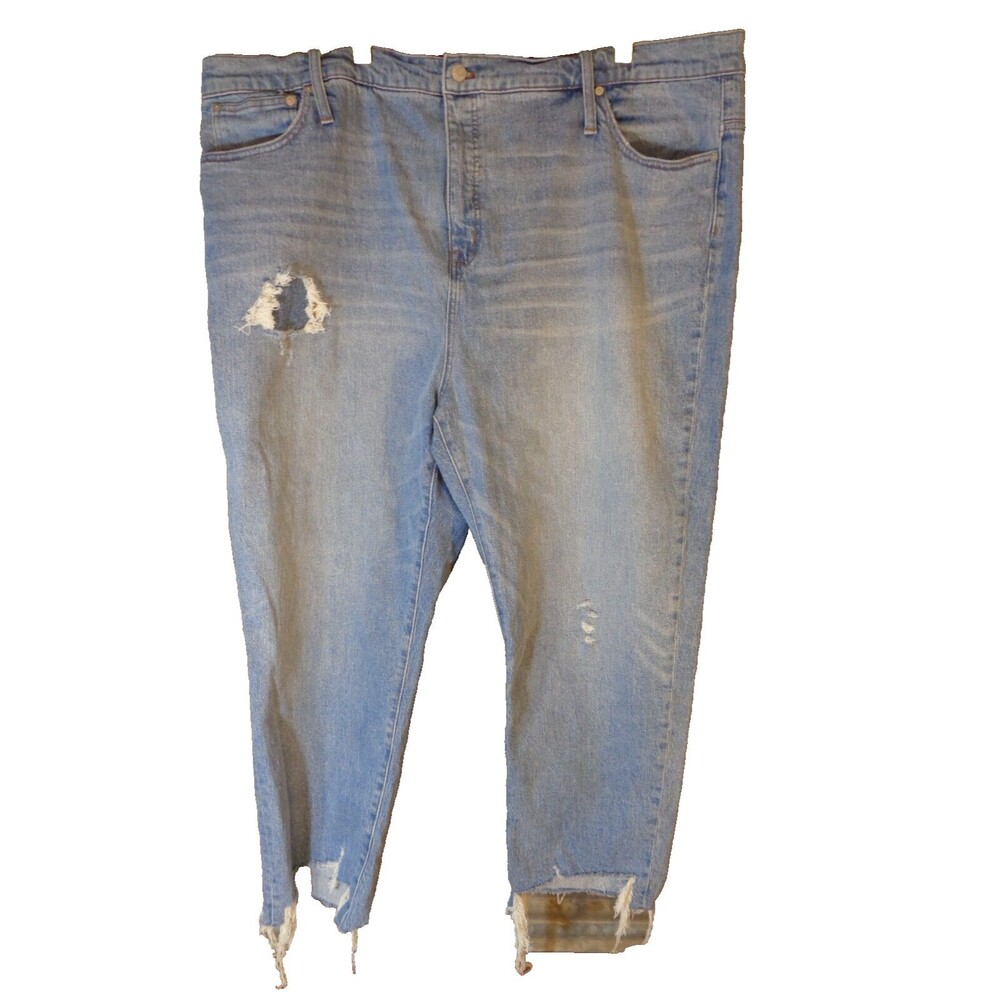Madewell Women 37 Classic Straight Jeans Corrie Step-Hem Distressed Pristine!!